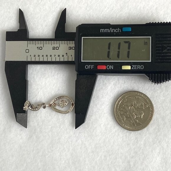 Sterling Silver 925 DBJ Dee Berkley Jewelry Single Diamond Dangle Earrings - Picture 13 of 16